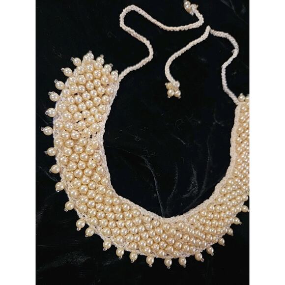 1940s Pearl Collar Necklace Adjustable RARE - Picture 3 of 10